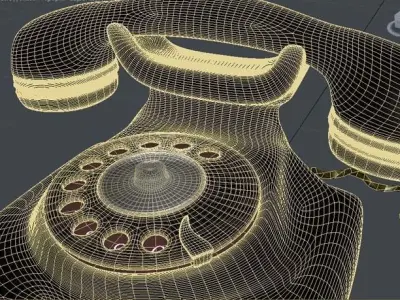 Old phone Low-poly 3D model