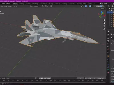 SU-35 Low-poly 3D model