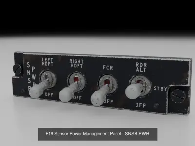 F16 Right Side Console Collection 3D Model Pack