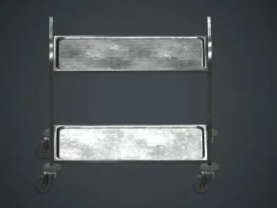 Industrial Tray Trolley 2 PBR Game Ready Low-poly 3D model