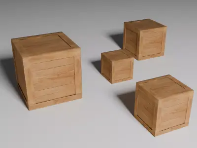 Wooden crates 3D model purchase