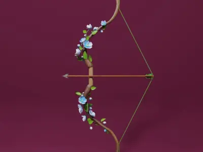 Bloom Bow lowpoly Low-poly 3D model