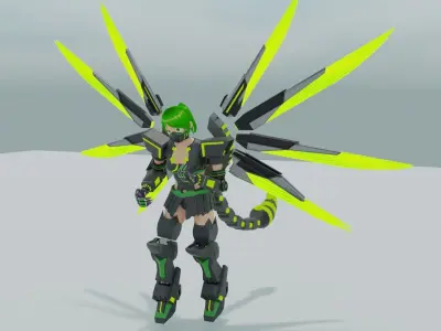 Mech Fairy Low-poly 3D model
