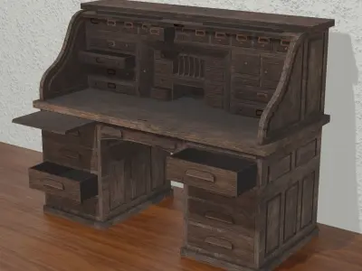 Rolltop desk 3D model