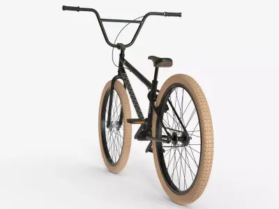 BMX Freestyle Bike  Clan Series Yellow 3D model