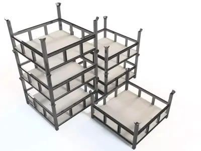 Heavy industry steel transport case 3D model