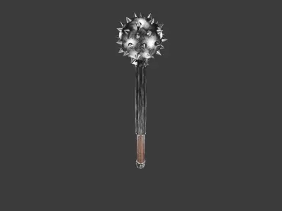 Medieval mace Low-poly 3D model 14