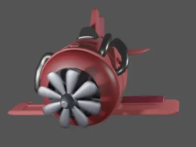 Cartoon Plane Low-poly 3D model