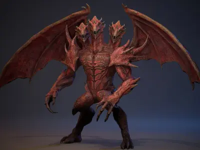 Draconid 1 Low-poly 3D model