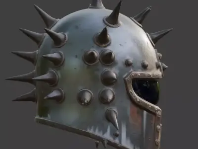 Wasteland Spiked Pit-Fighter Helmet 3D Model Low-poly 3D model