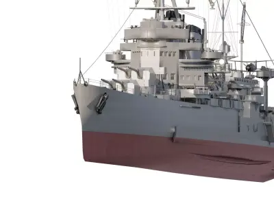 IMPERIAL JAPANESE NAVY CRUISER WW2 3D model
