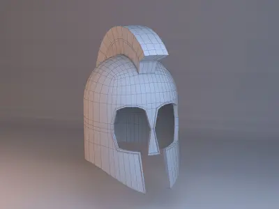 Spartan helmet low poly Low-poly 3D model