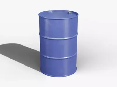 Steel Barrel - Blue - Clean 3D model