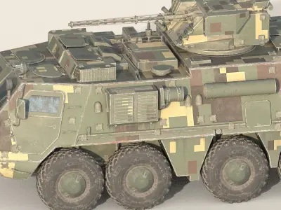 BTR 4 Low Poly Game Ready  Low-poly 3D model