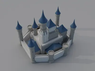 LOEPOLY  CASTLE MODEL Low-poly 3D model