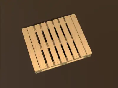 Pallet EUR2 Low-poly 3D model