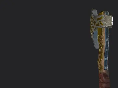 Low Poly RPG Axe Low-poly 3D model