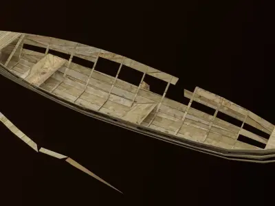 Boat crushed Low-poly 3D model