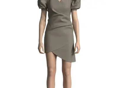 dresses person sleeveless dress 3D model