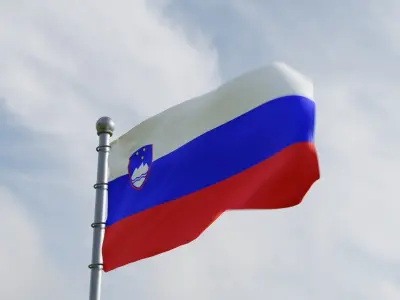 Animated Slovenia Flags 3D model