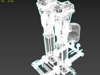 5SV Lowara pump set 3D model
