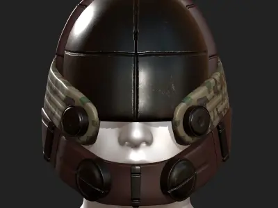 Helmet scifi military combat 3d model low poly  Low-poly 3D model 3