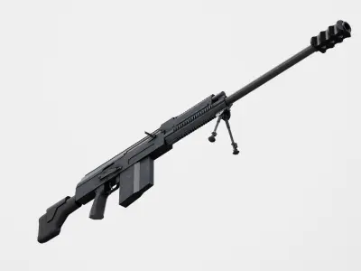 AK 50 BMG  Low-poly 3D model