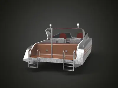 Speedboat Aluminium Low-poly 3D model