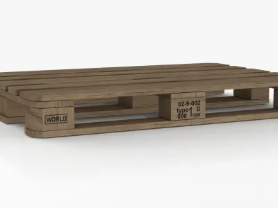 Wooden Pallet T2 Low-poly 3D model