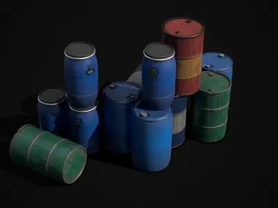 Barrels - Low-poly 3D model