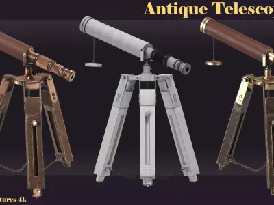 antique telescope 03 3D model