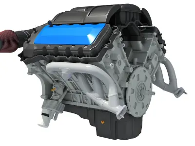 V8 Engine 3D model 3