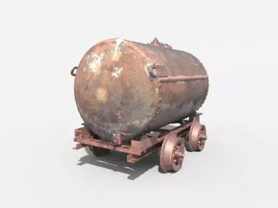 Rusty Oil Tank Railcar 3D model