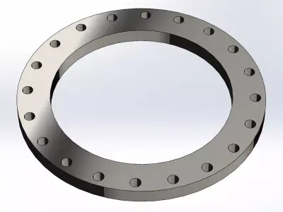 EN1092-1 PN16 Type A Plain Flange DN50-DN600 STEP IGES 3D model