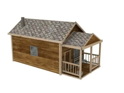 Western house  Free low-poly 3D model