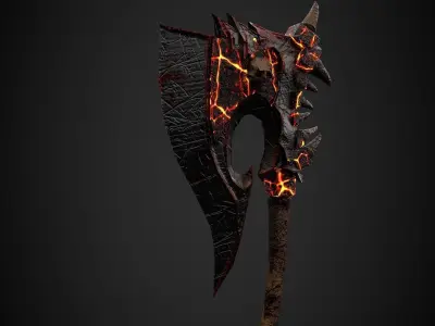 Axe of the Flame Low-poly 3D model