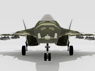 Sukhio Su-57 Free low-poly 3D model