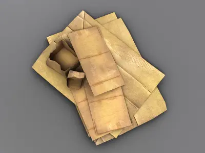 Cardboard Junk Low-poly 3D model