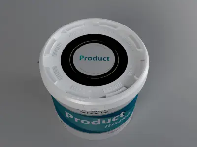 Plastic Paint Bucket  3D PBR Model with Safety Lid  3D model