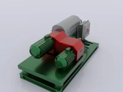 Waste Decanter Centrifuge Low-poly 3D model