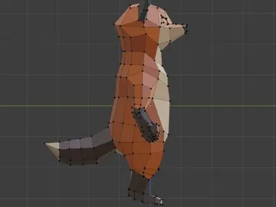 Low Poly Fox polygonal Low-poly 3D model