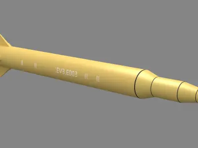Ghadr-110 Iranian Ballistic Missile Low-poly 3D model