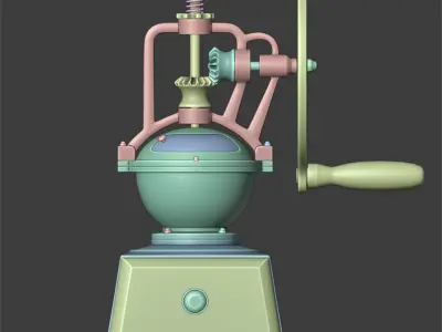 Vintage manual coffee bean grinder 3D model