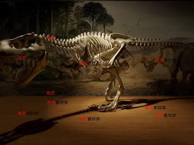 Dinosaur Fossil Workshop Collection - 3ds Max Low-poly 3D model
