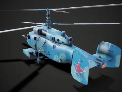 Russian NAVY helicopter Low-poly 3D model