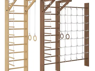 Wooden Swedish Wall 3D model