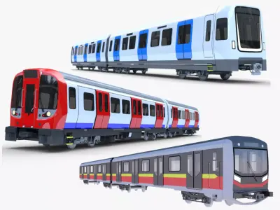 3 European metro trains 3D Model Pack