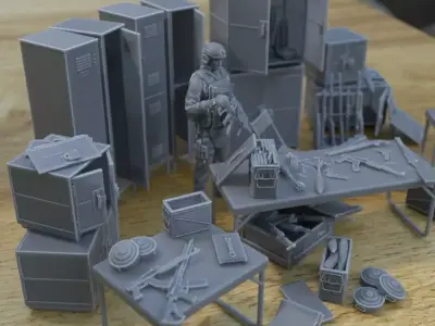 SAFE STORAGE FOR ARTILLERY FOR WAR TERRAIN 1-35 SUPPORTED STL 3D print model