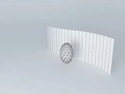 An egg curved banner Free 3D model