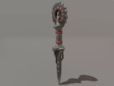 Forgotten Crusher Dagger Low Poly Dark Fantasy Low-poly 3D model